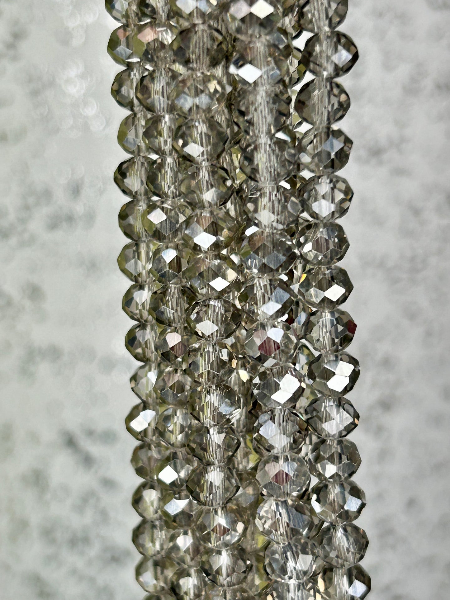 6mm crystal beads - Silver