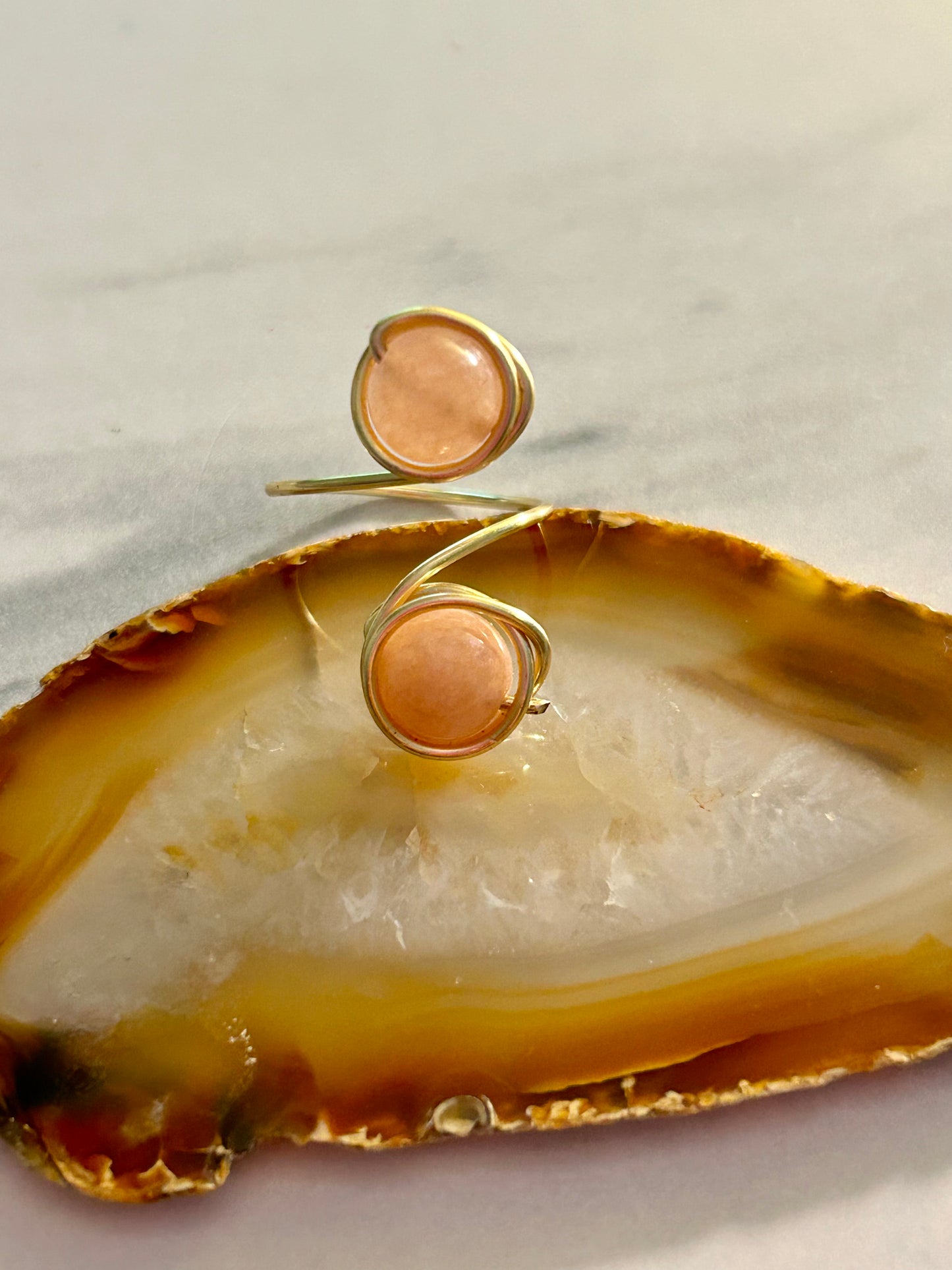 Citrine wrap around ring - gold