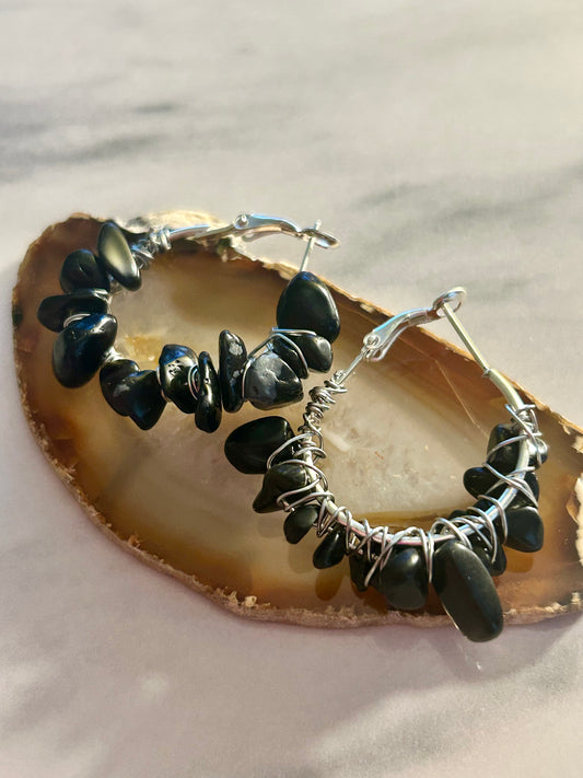 Obsidian earrings