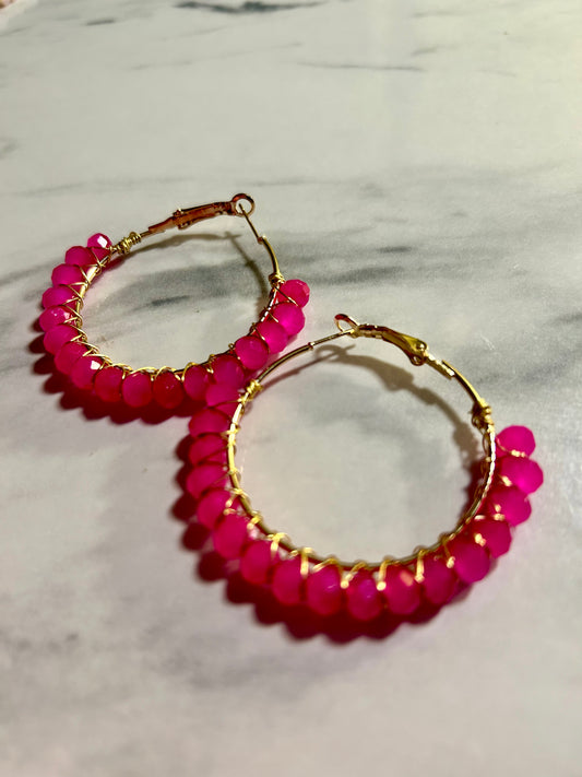 Pink Passion - Wire Wrapped Earrings