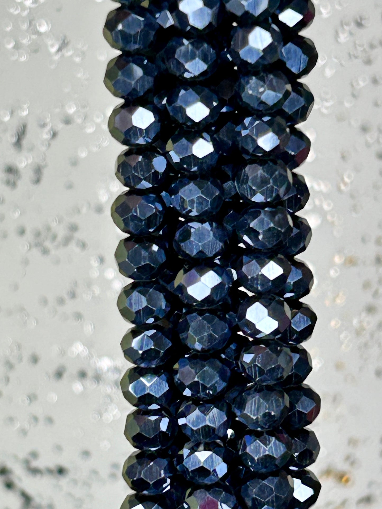 6mm crystal beads - Black