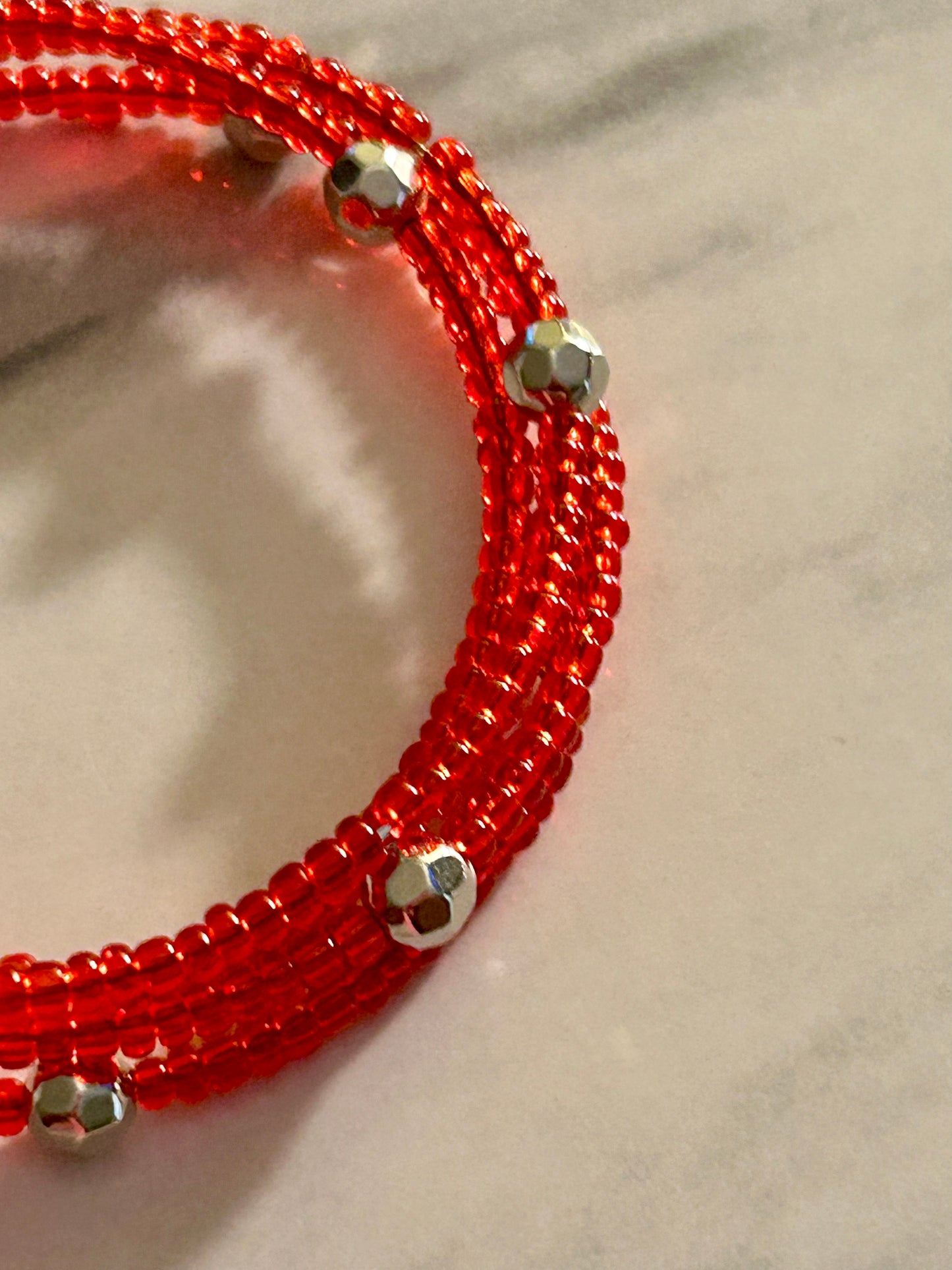 Red sparkle - Wrap around bracelet