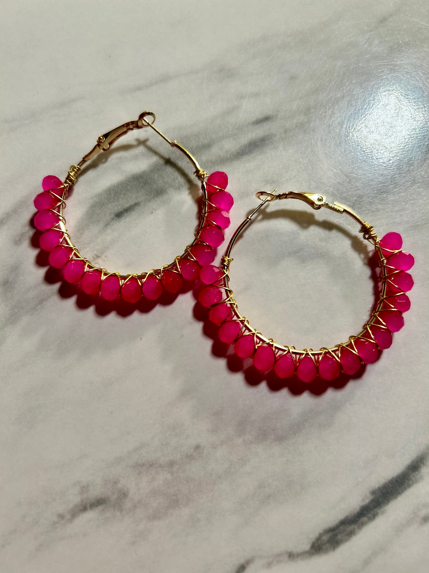 Pink Passion - Wire Wrapped Earrings