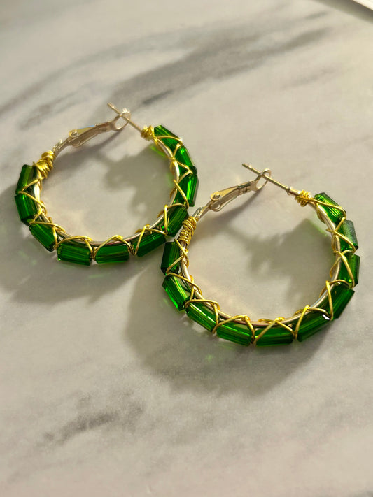 Emerald & Gold Earrings