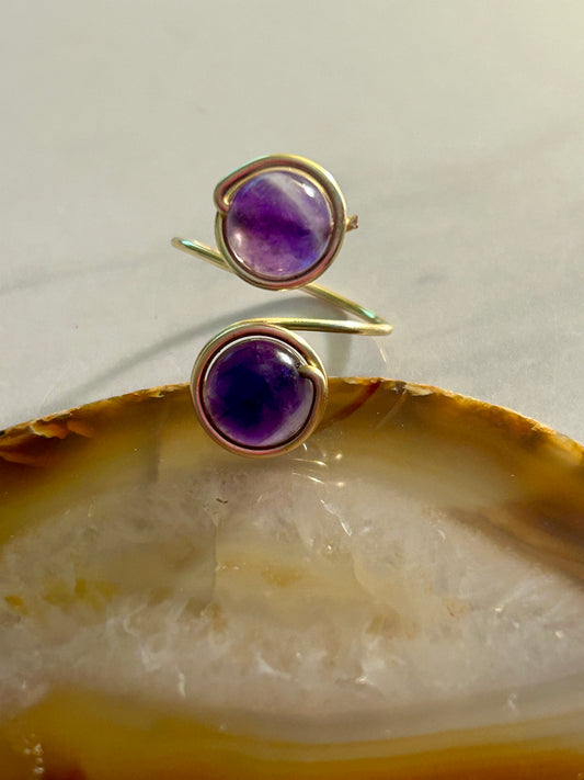 Amethyst wrap around ring - gold