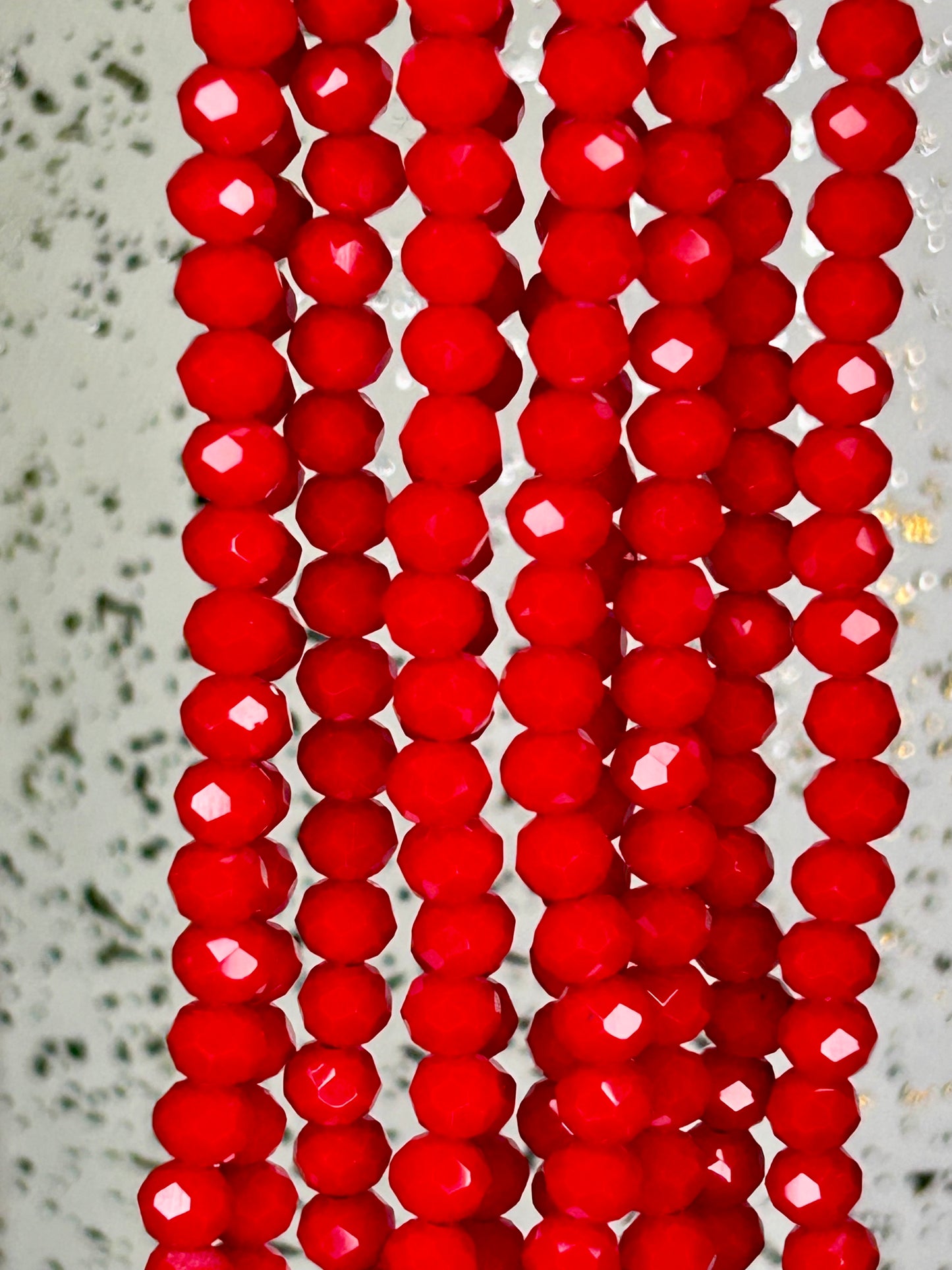 6mm crystal beads - Red