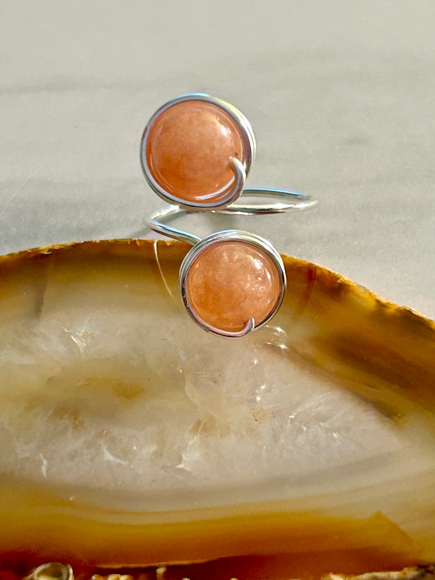 Citrine wrap around ring - Silver