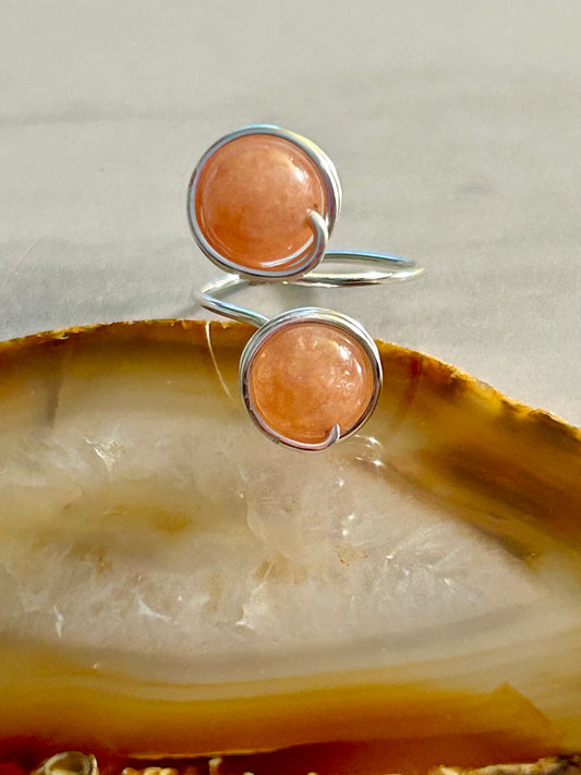 Citrine wrap around ring - Silver