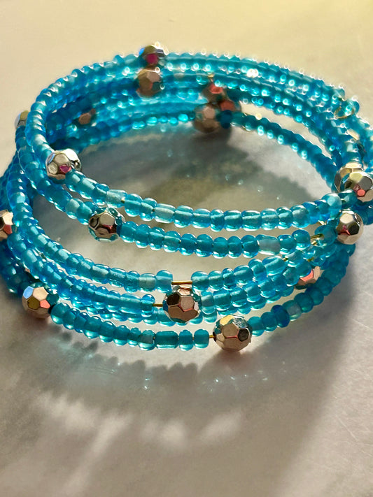 Blue sparkle - Wrap around bracelet