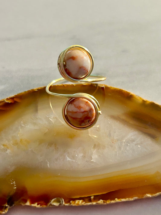 Citrine wrap around ring