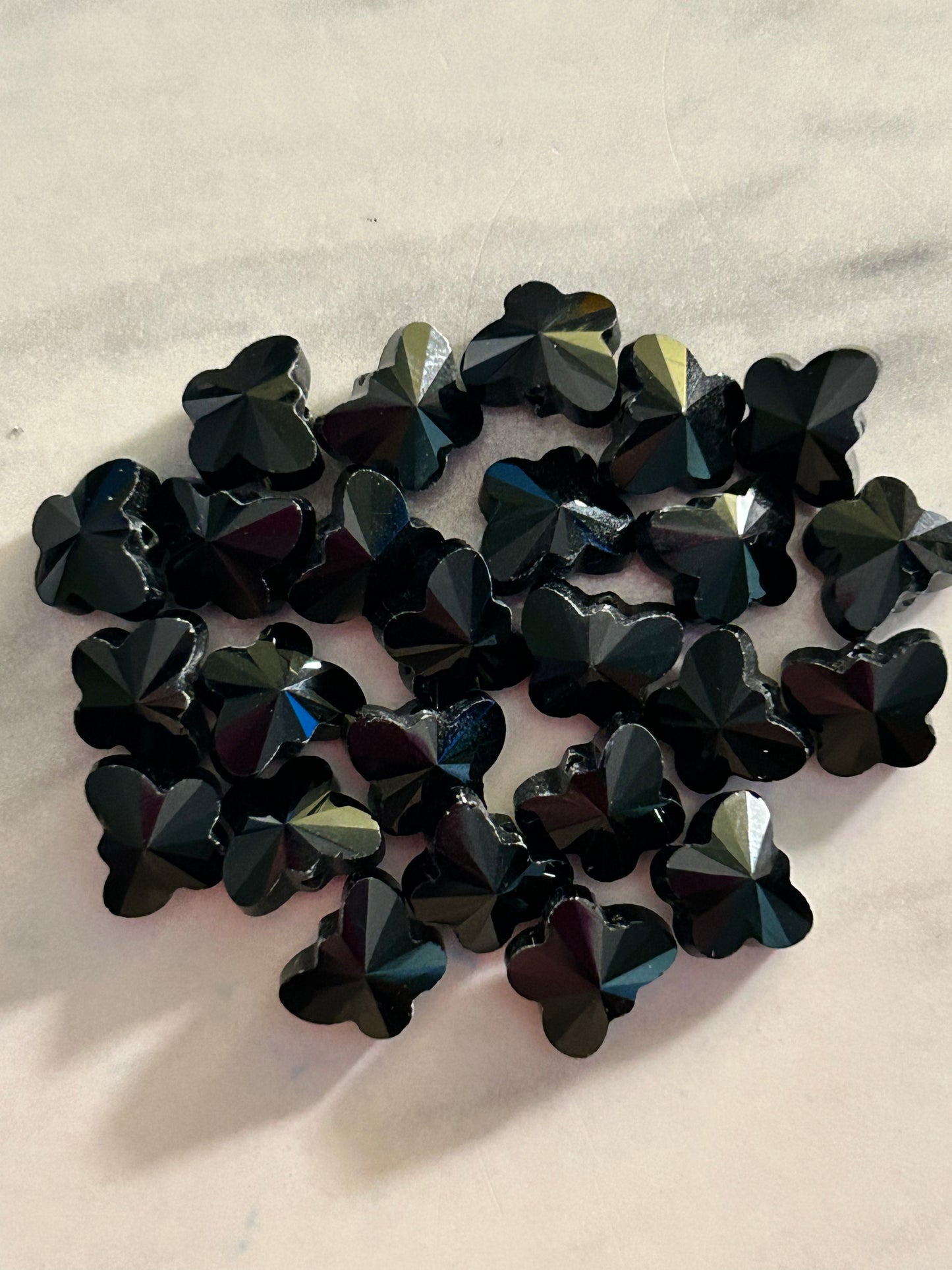 Black glass butterfly beads